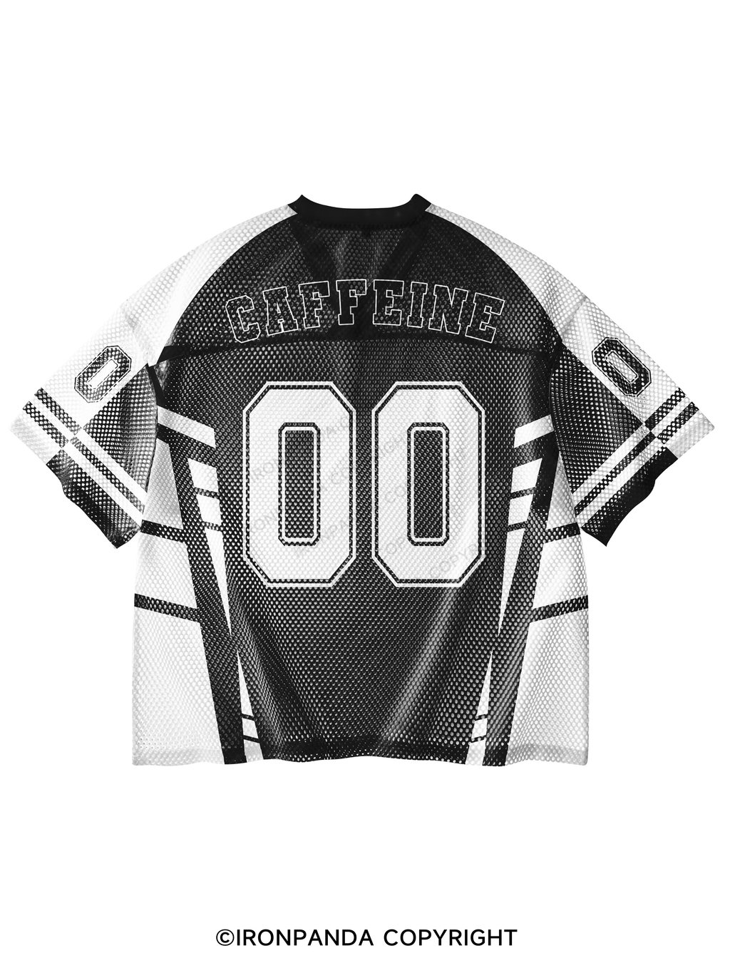 I RUN ON CAFFEINE AND BAD DECISIONS V-Neck Open Hole Mesh Top