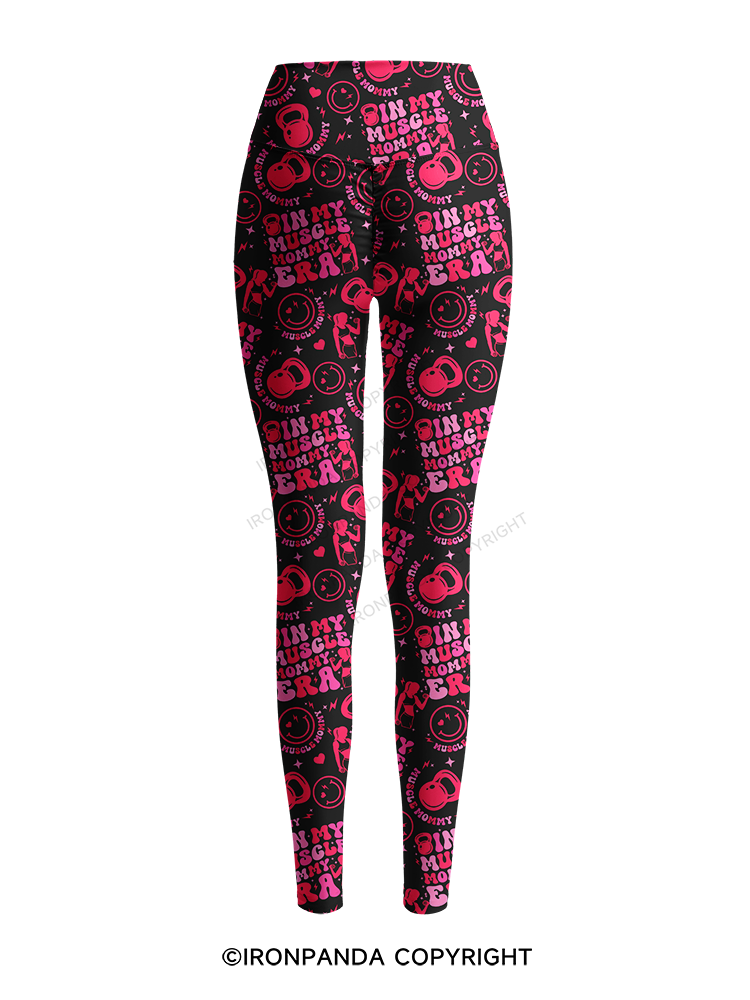 In My Muscle Mommy Era Printed Yoga Pants