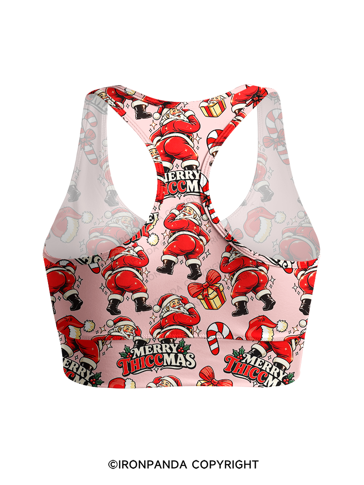 Merry Thiccmas Racerback Sports Bra