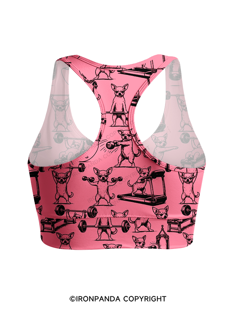 Chihuahua Workout Racerback Sports Bra