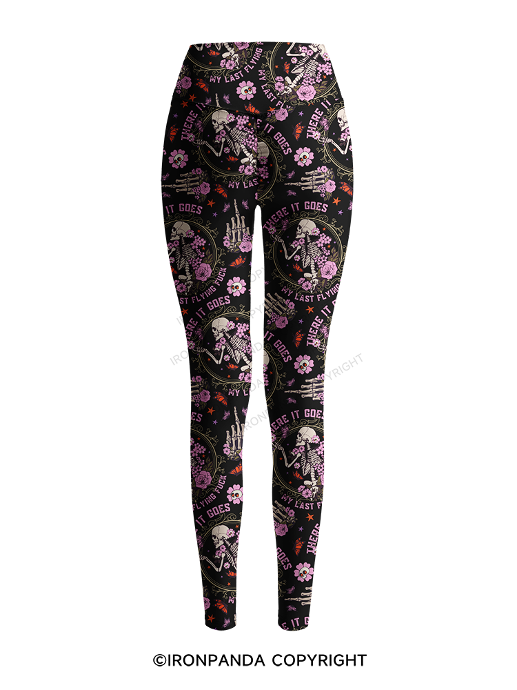 There It Goes My Last Flying Printed Yoga Pants
