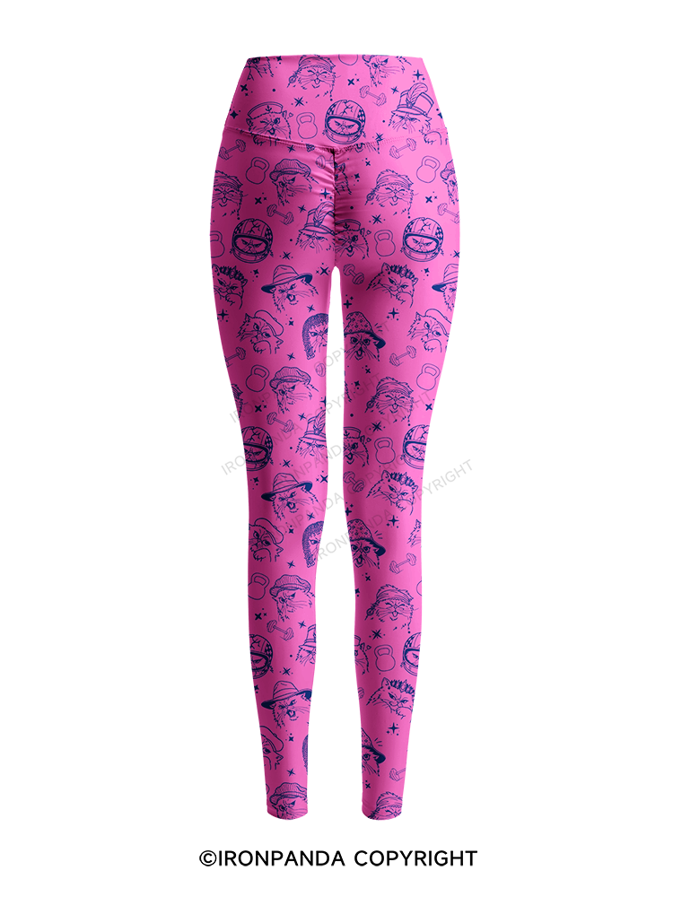 FITNESS COOL CATS Printed Yoga Pants