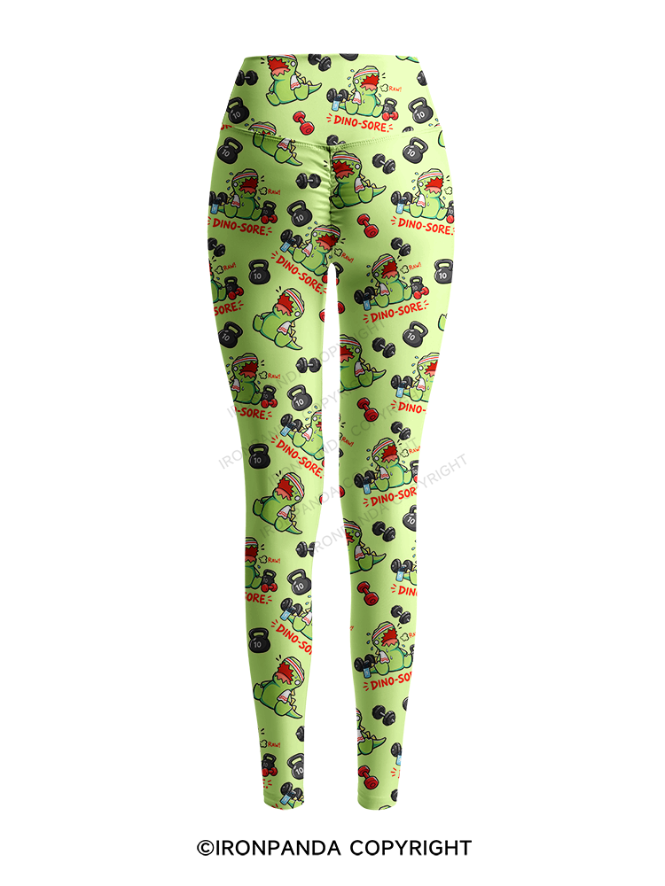 DINO-SORE GYM Printed Yoga Pants