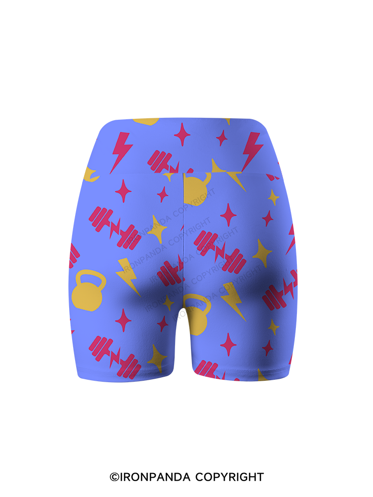 Power Spark Printed Yoga Cycling Shorts