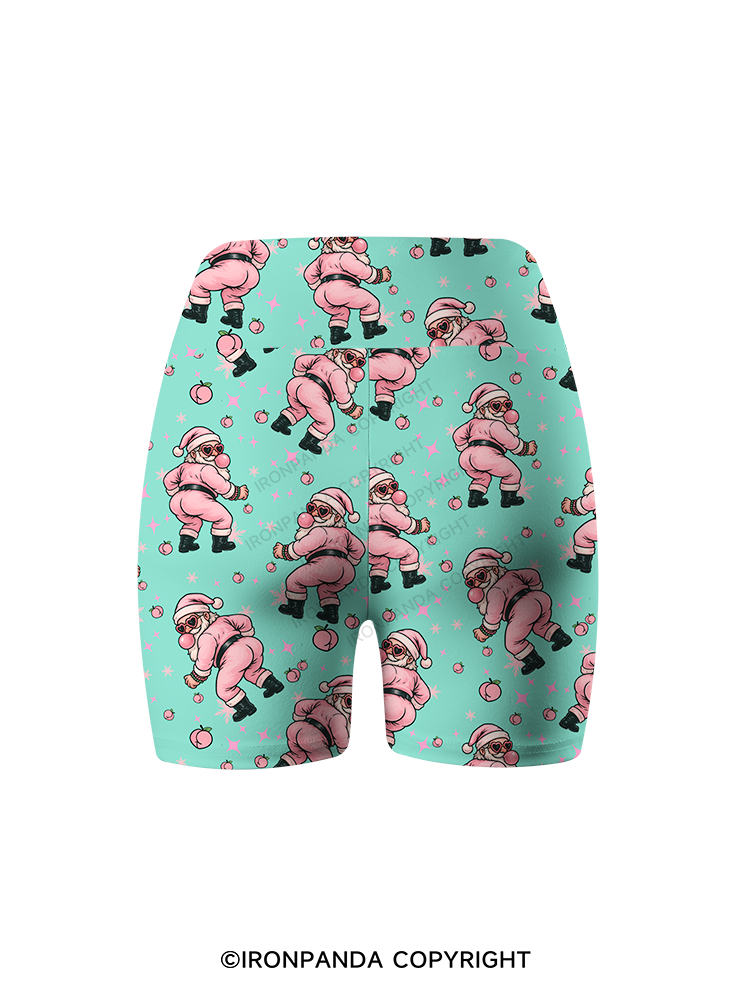 MERRY THICC-MAS Fitness Printed Yoga Cycling Shorts