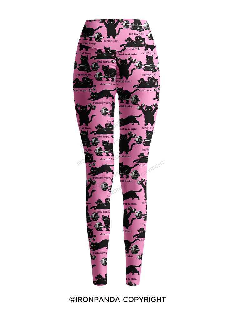 Funny Gym Cat Yoga Printed Yoga Pants