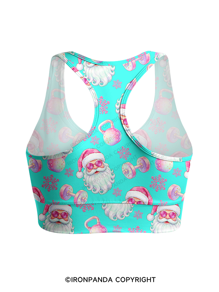 MACARON FITNESS SANTA CLAUS Yoga Racerback Sports Bra