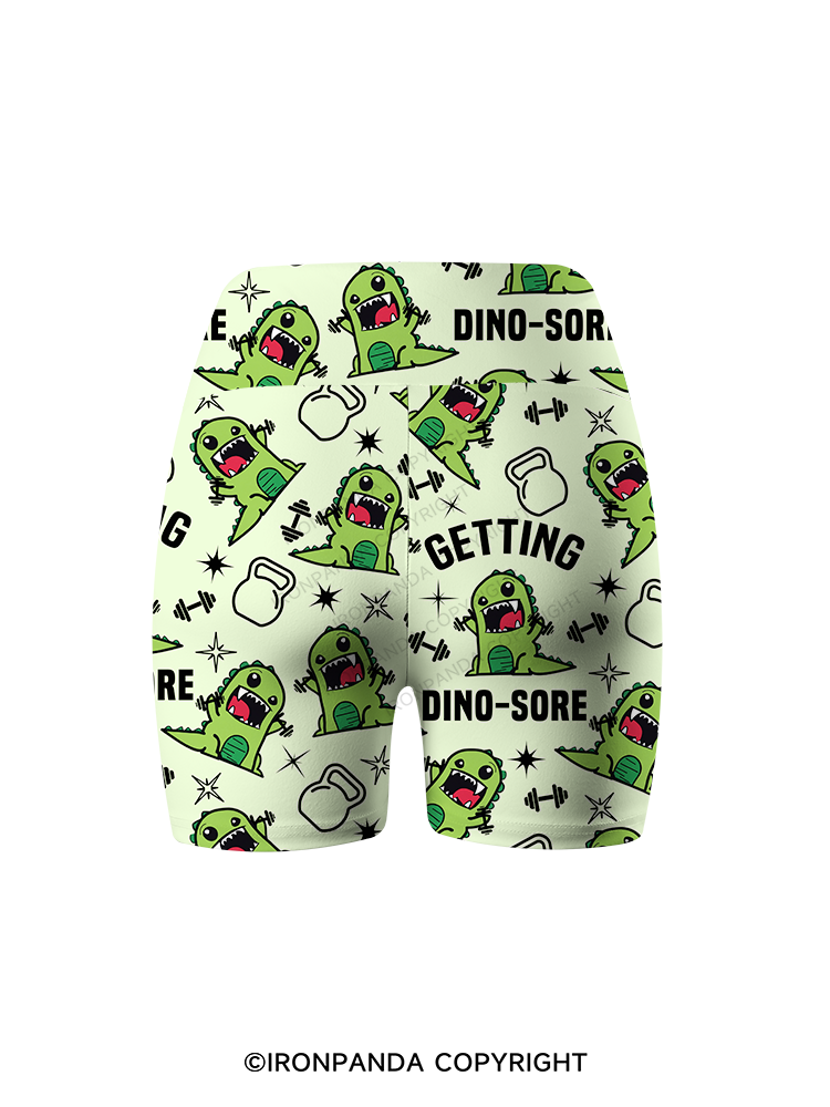Getting Dino-Sore Printed Yoga Cycling Shorts