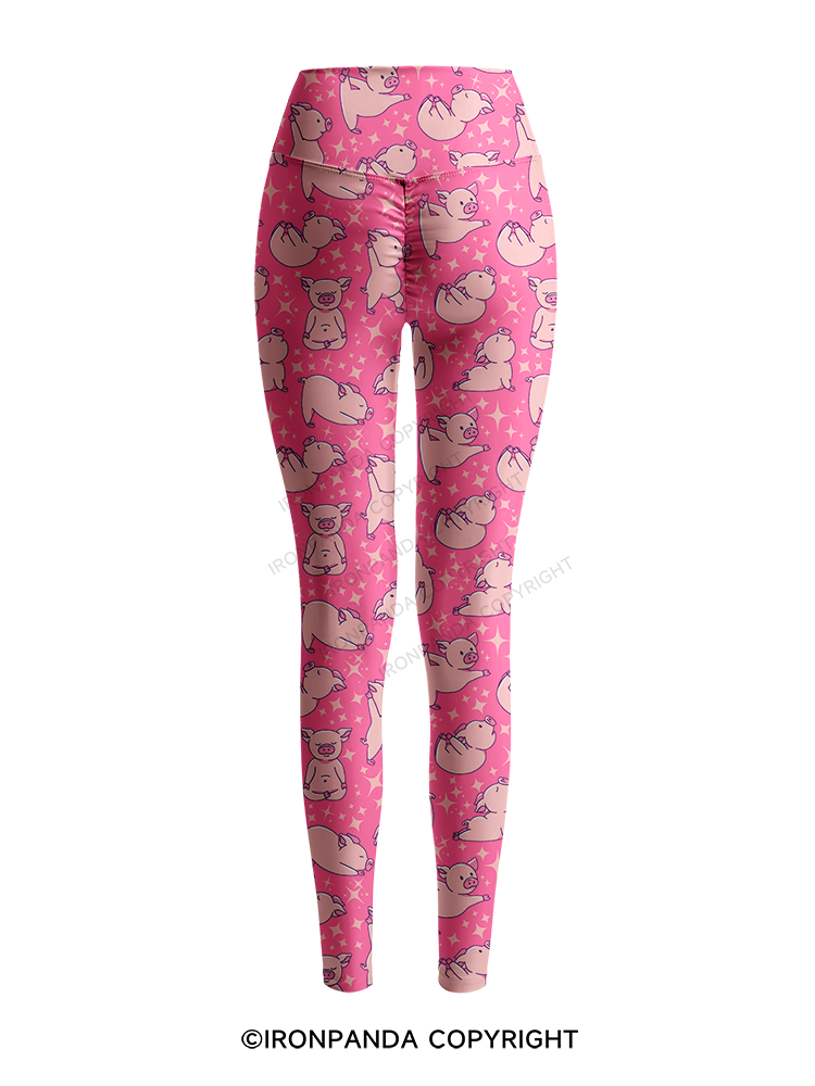 YOGA PIGS Printed Yoga Pants