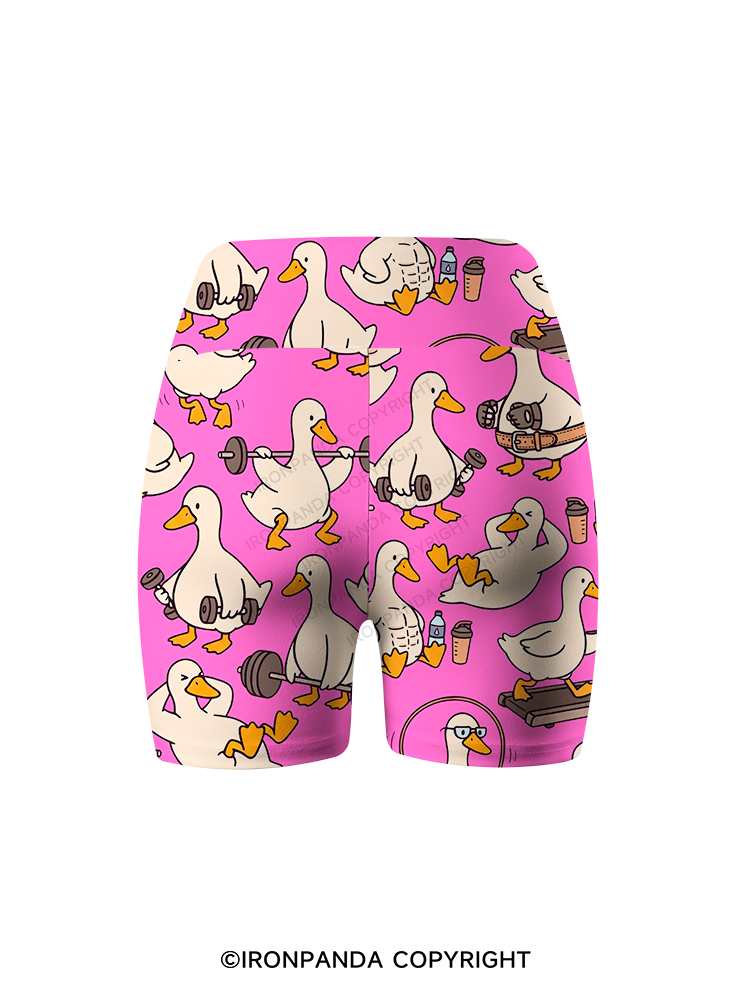 Quack Gym Printed Yoga Cycling Shorts