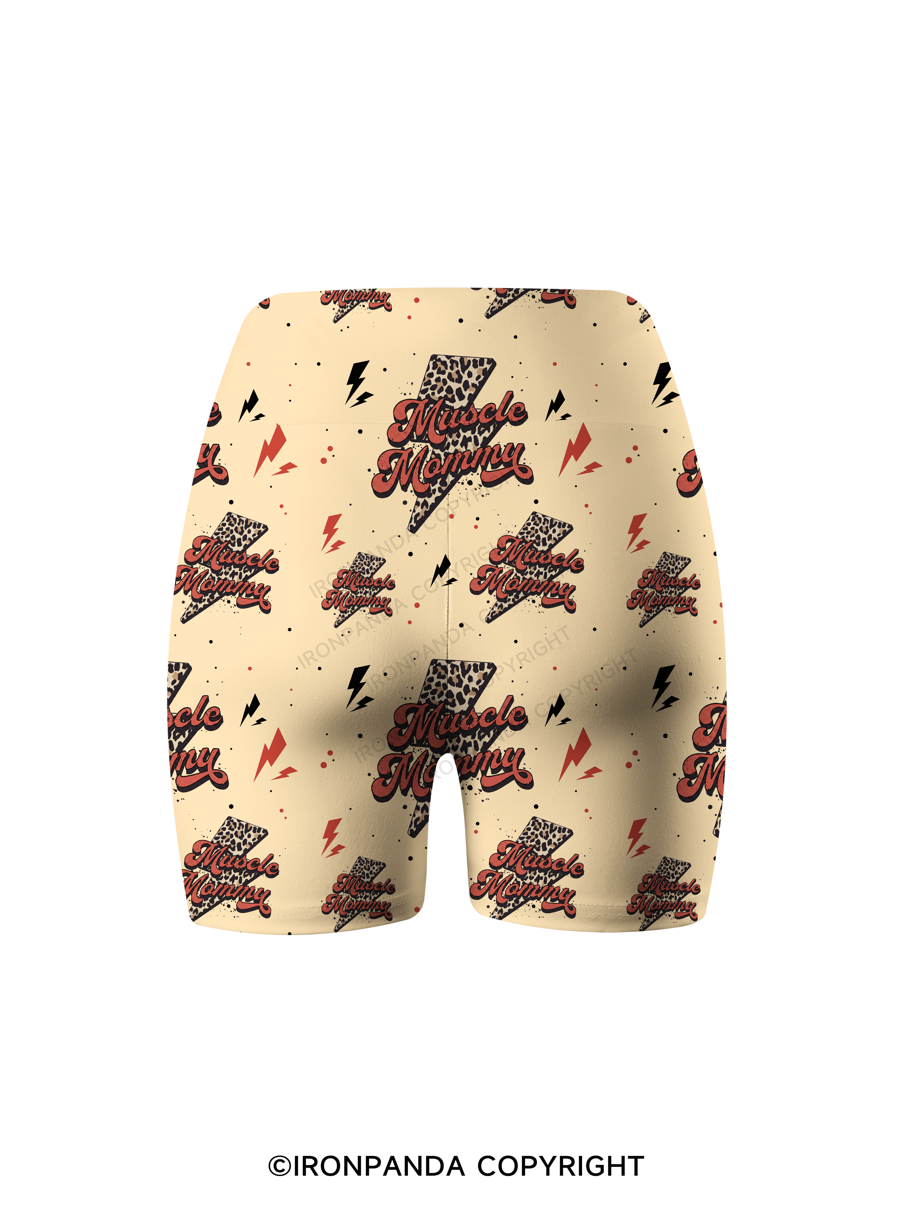 Retro Muscle Mommy Printed Yoga Cycling Shorts
