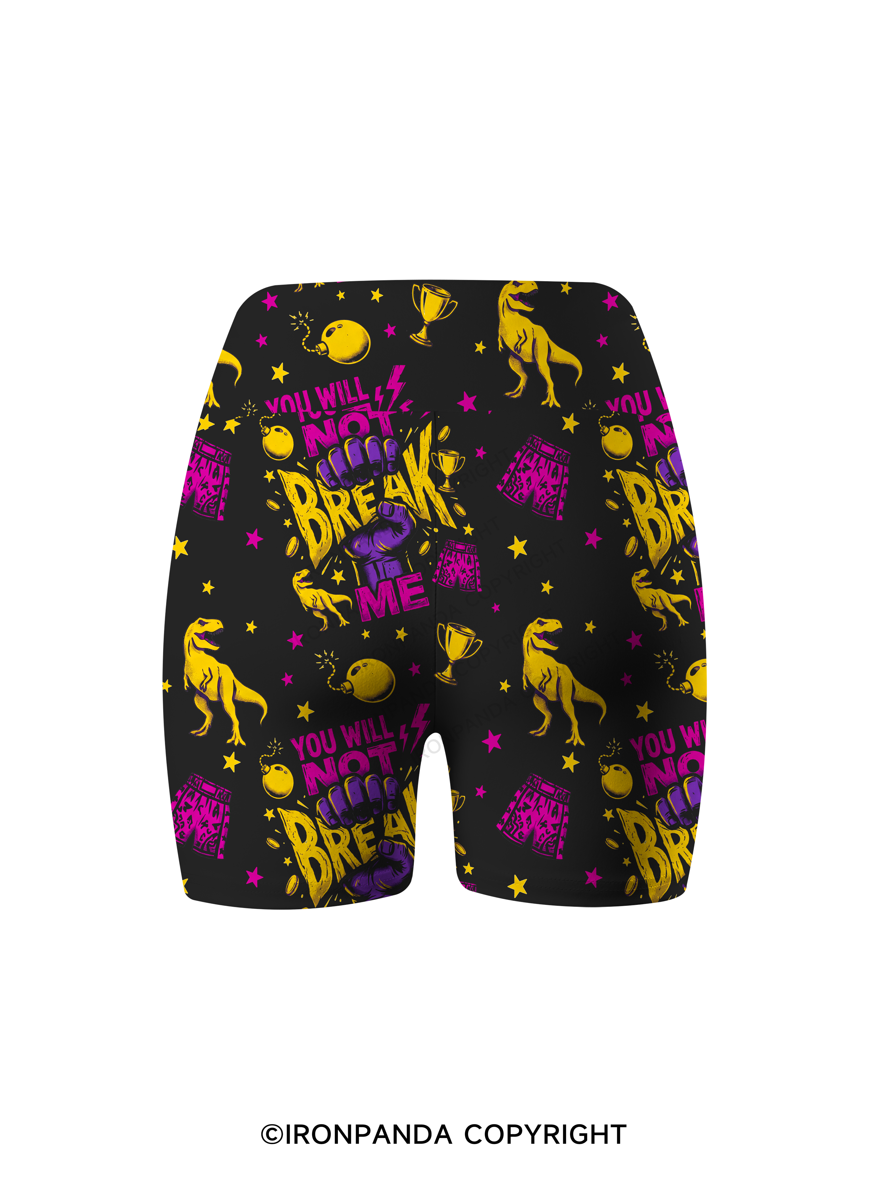 You Will Not Break Me Printed Yoga Cycling Shorts
