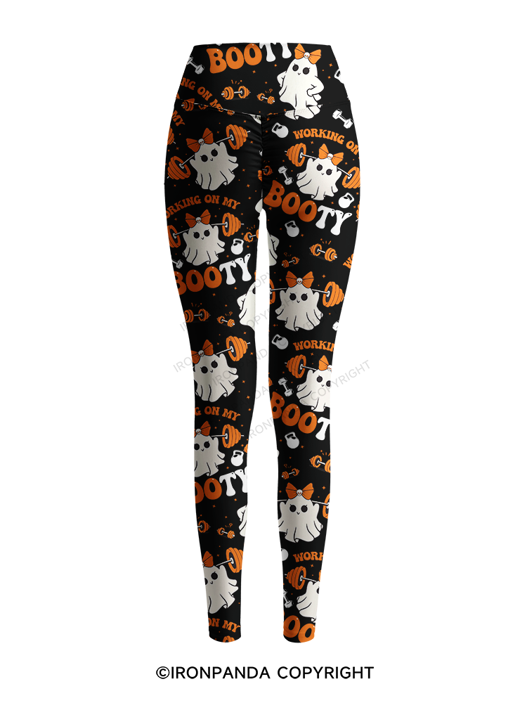Working On My Booty Printed Yoga Pants
