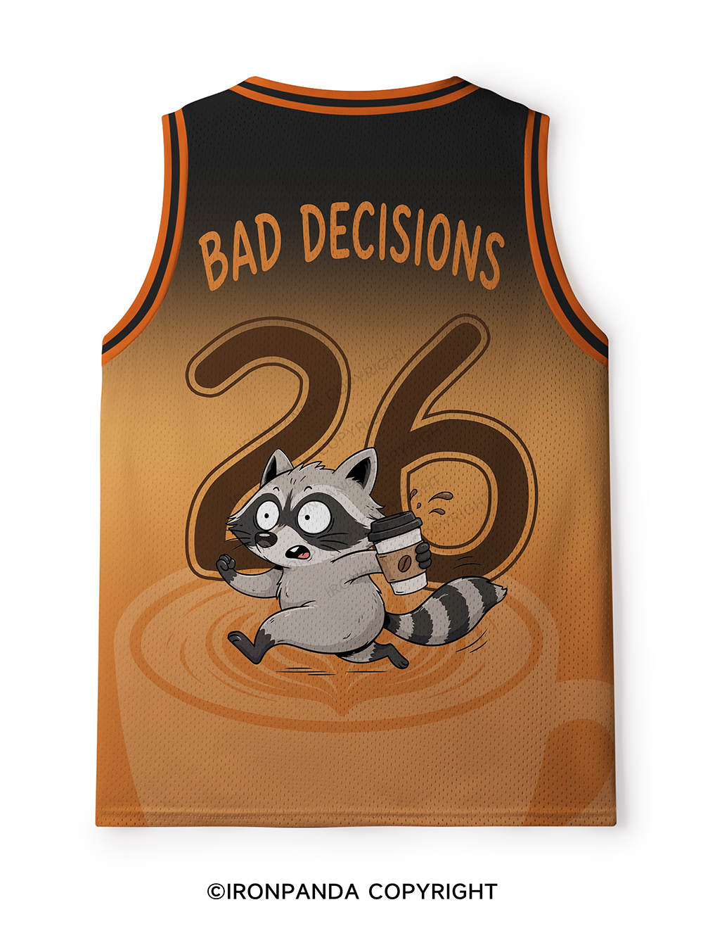 Running On Caffeine And Bad Decisions Funny Raccoon Mesh Tank Top