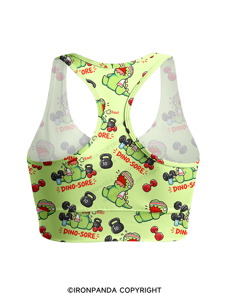 DINO-SORE GYM Racerback Sports Bra