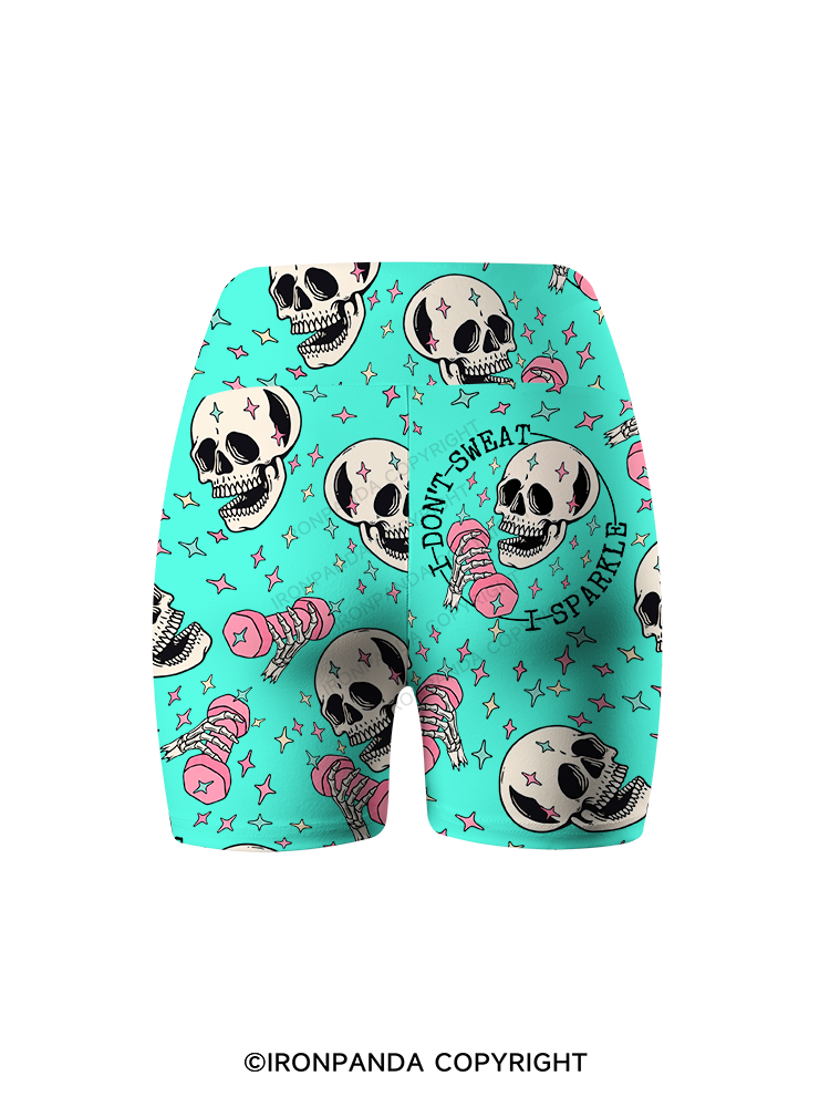 I DON’T SWEAT I SPARKLE Printed Yoga Cycling Shorts
