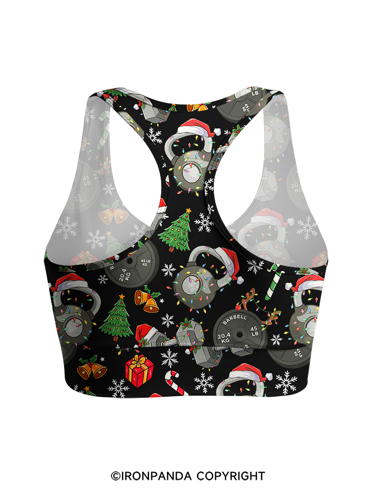 Christmas Fitness Racerback Sports Bra