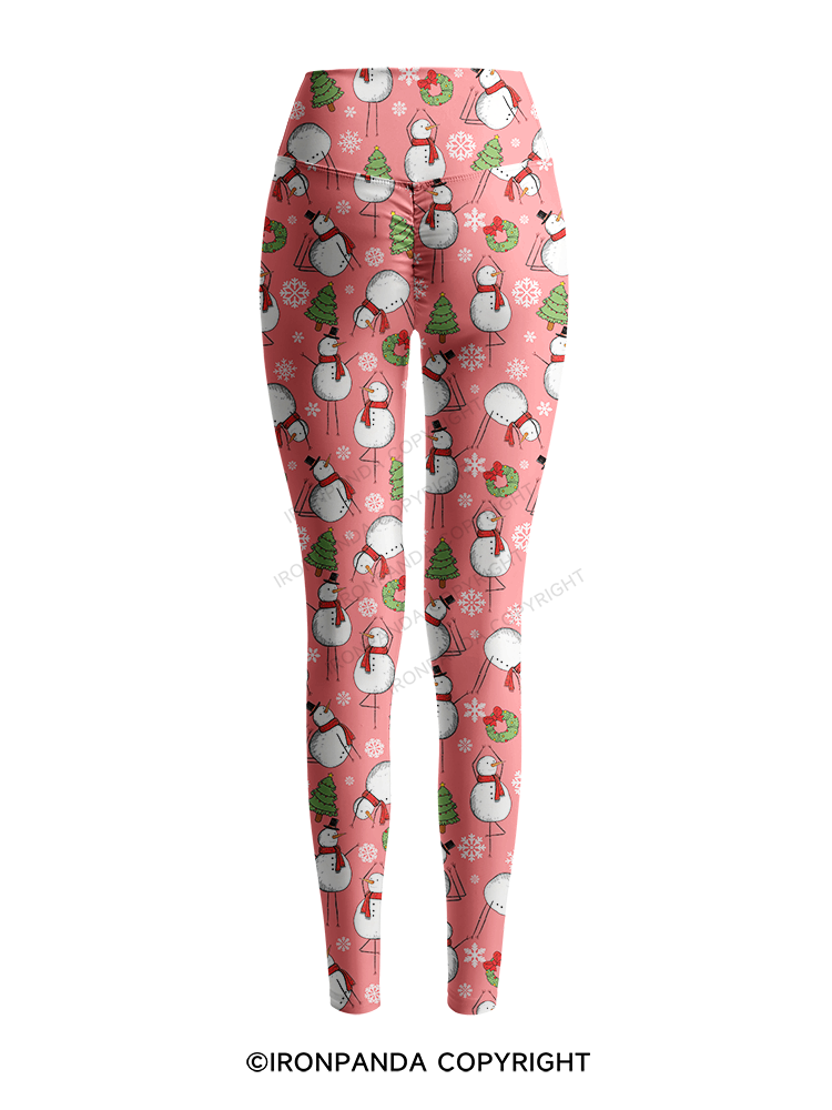 Snowman Christmas Yoga Printed Yoga Pants