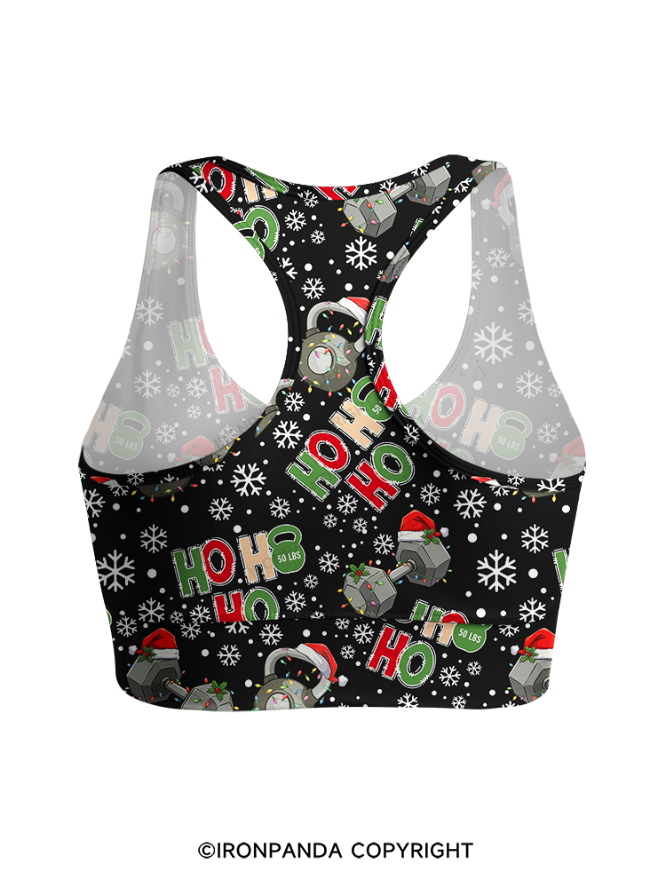 HOHOHO MERRY LIFTMASS Racerback Sports Bra