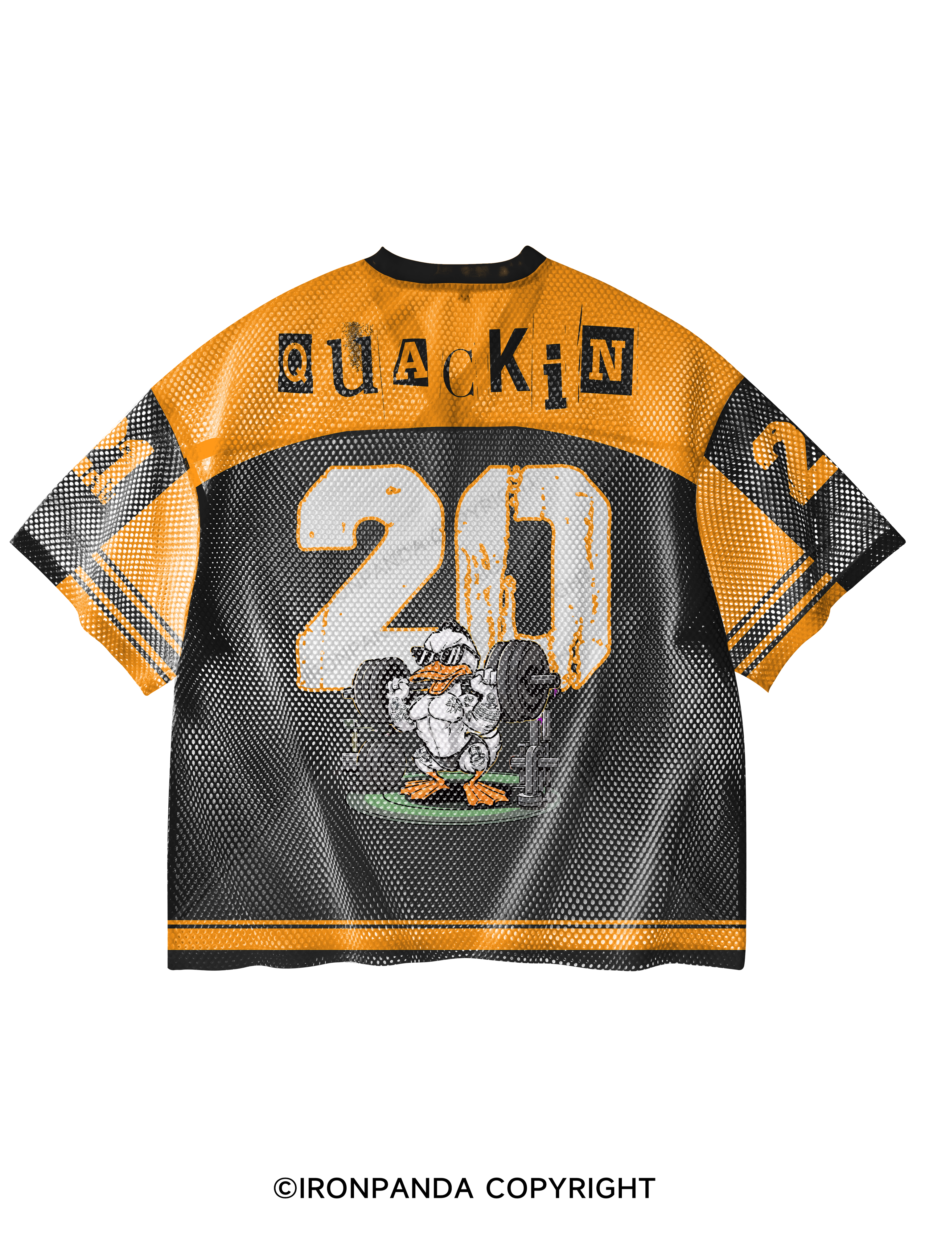STRONG DUCK RELEASE THE QUACKIN DEADLIFT V-Neck Open Hole Mesh Top