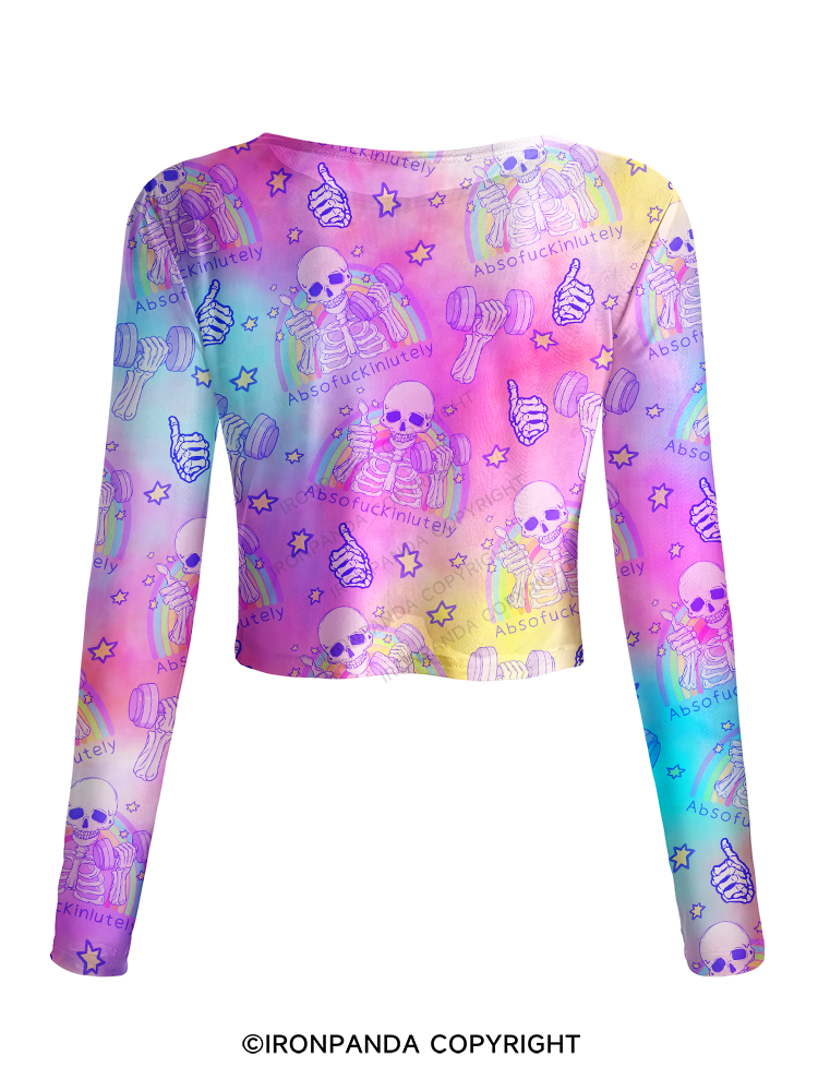 ABSOFUCKINLUTELY GYM SKELETON Mesh Long Sleeve Top