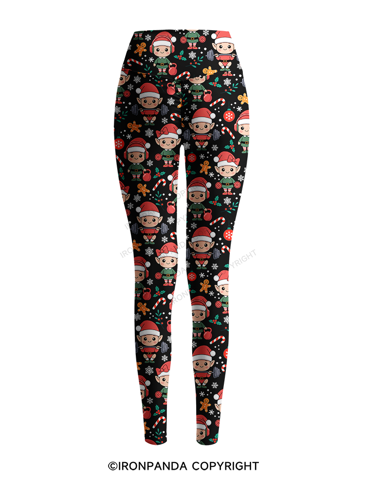 Gym Christmas Elves Gym Printed Yoga Pants