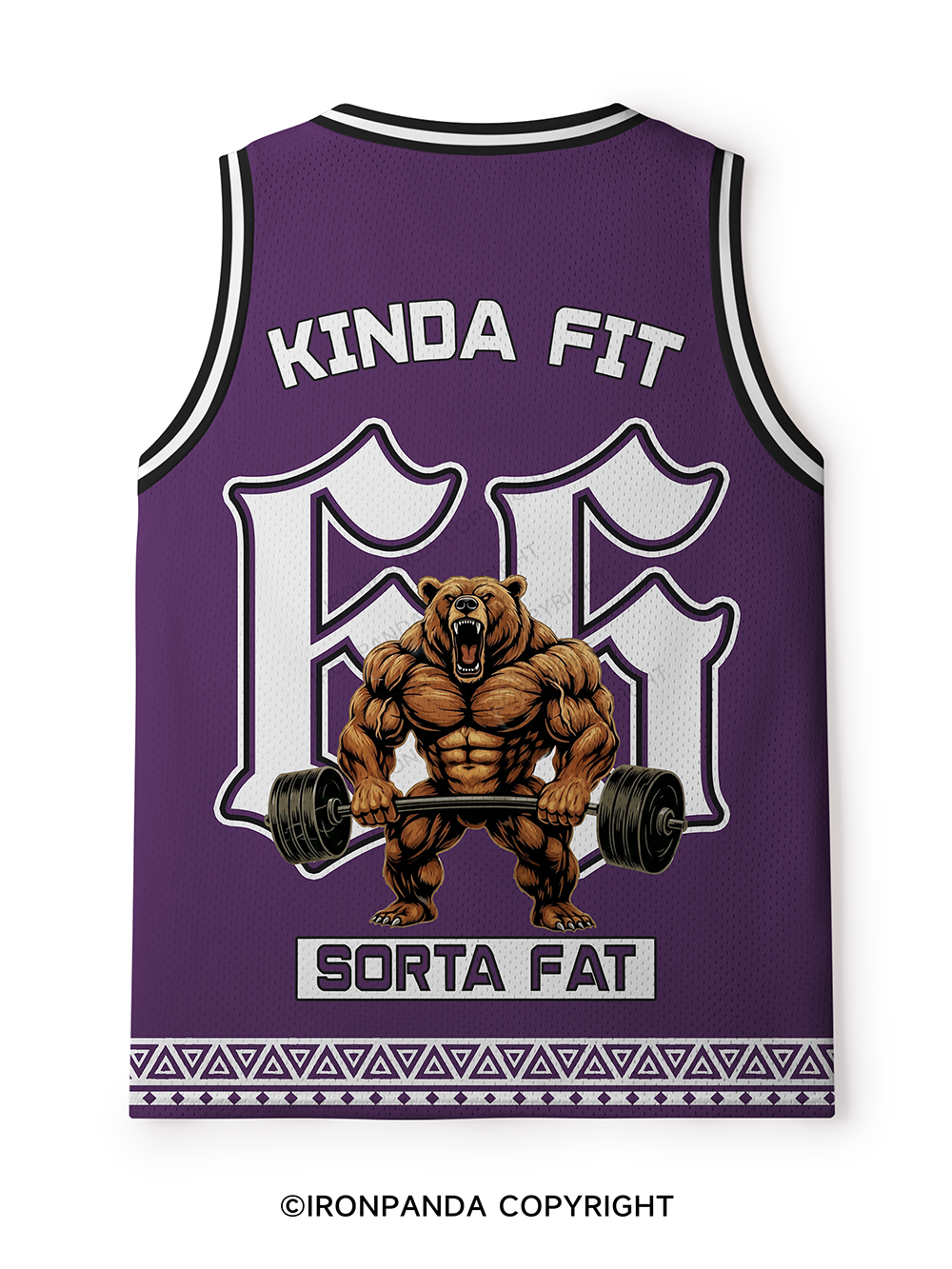 Kinda Fit Sorta Fat Funny Gym Bear Mesh Tank Top