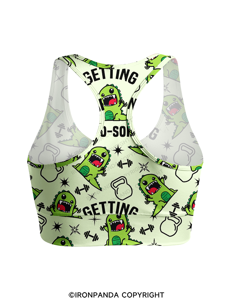 Getting Dino-Sore Racerback Sports Bra