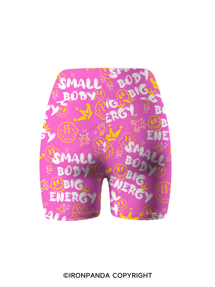 SMALL BODY BIG ENERGY Printed Yoga Cycling Shorts