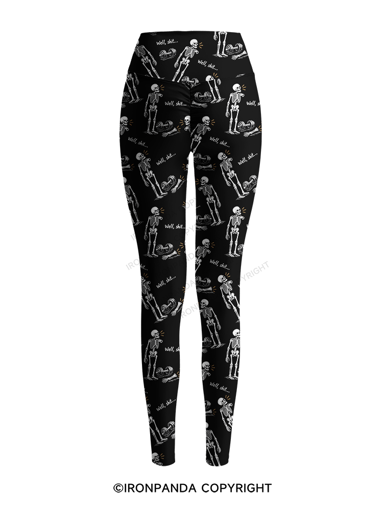 Well Shit Skeleton Printed Yoga Pants