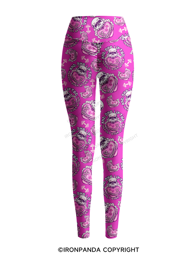 And She Lifted Heavily Ever After Printed Yoga Pants