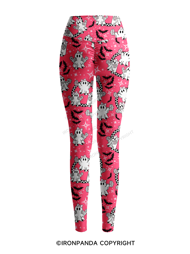 PINK HALLOWEEN POWER PARTY Printed Yoga Pants