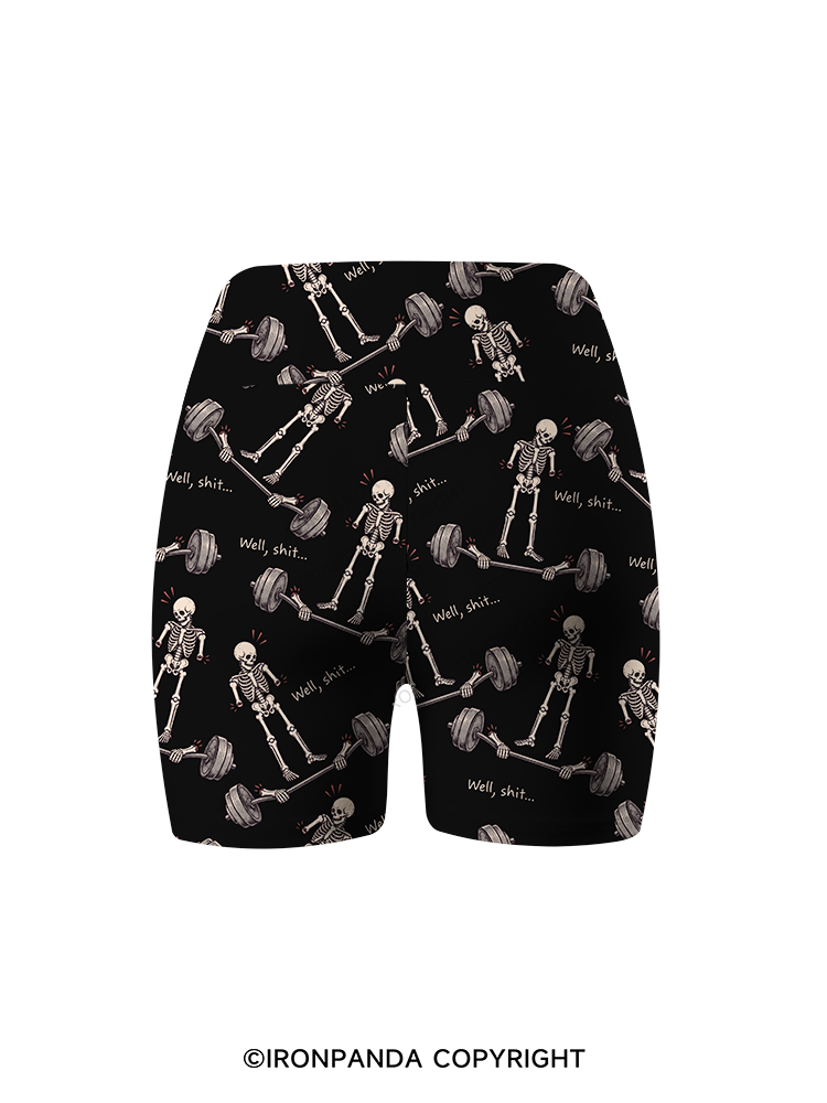 Well Shit Printed Yoga Cycling Shorts