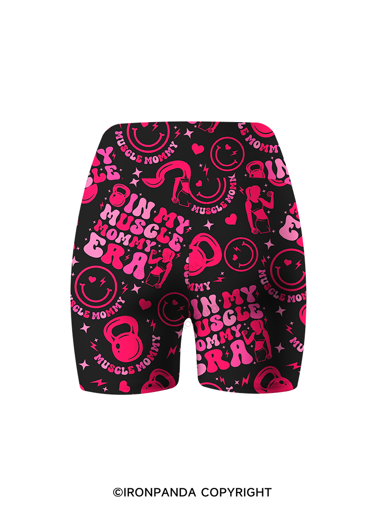 In My Muscle Mommy Era Printed Yoga Cycling Shorts