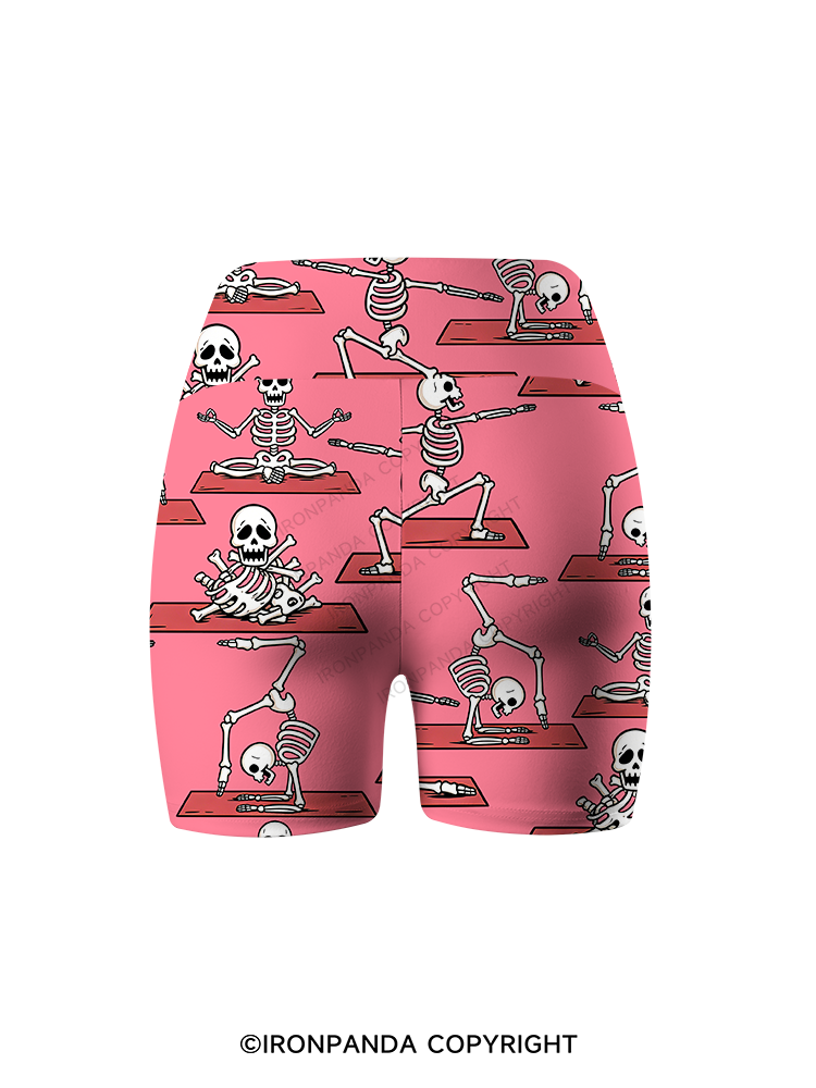 Yoga Skeleton Printed Yoga Cycling Shorts