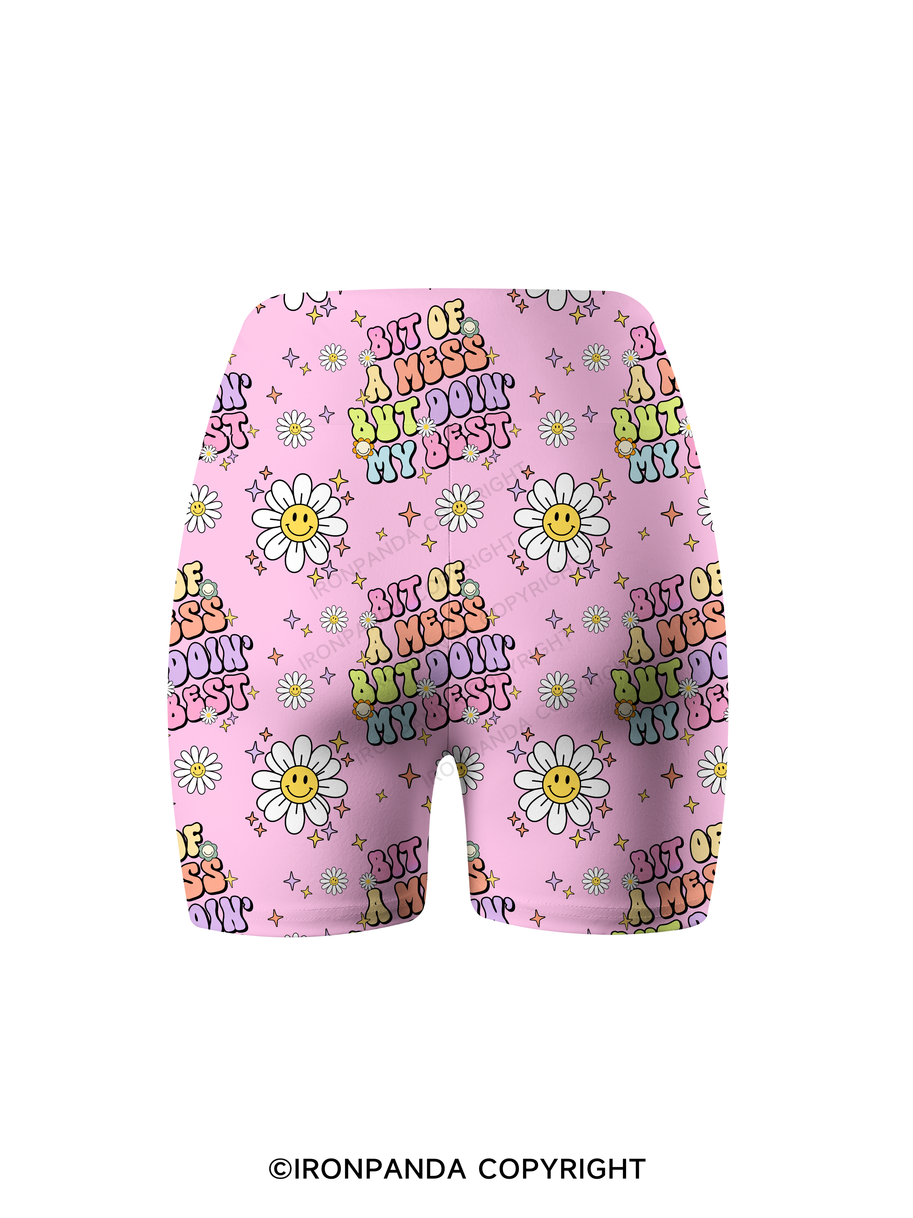 BIT OF A MESS BUT DOIN' MY BEST Printed Yoga Cycling Shorts