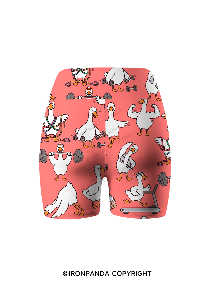 Silly Goose Gym Printed Yoga Cycling Shorts