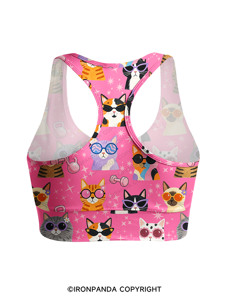 COOL CATS FITNESS PARTY Yoga Racerback Sports Bra
