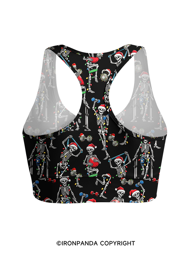 Funny Skeleton Racerback Sports Bra