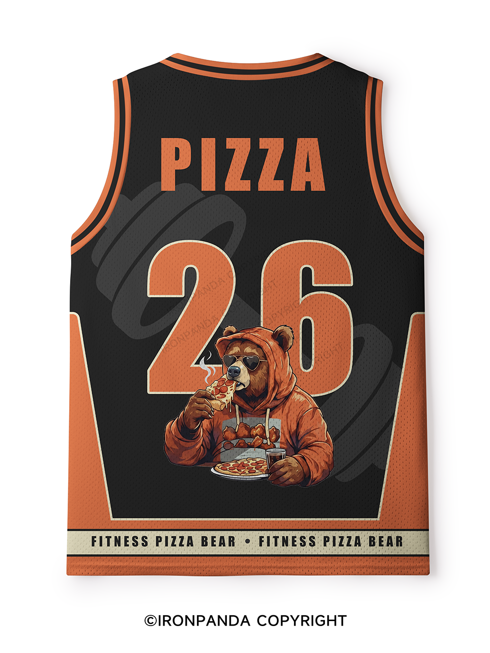 Funny Bear Fitness Pun Pizza Mesh Tank Top