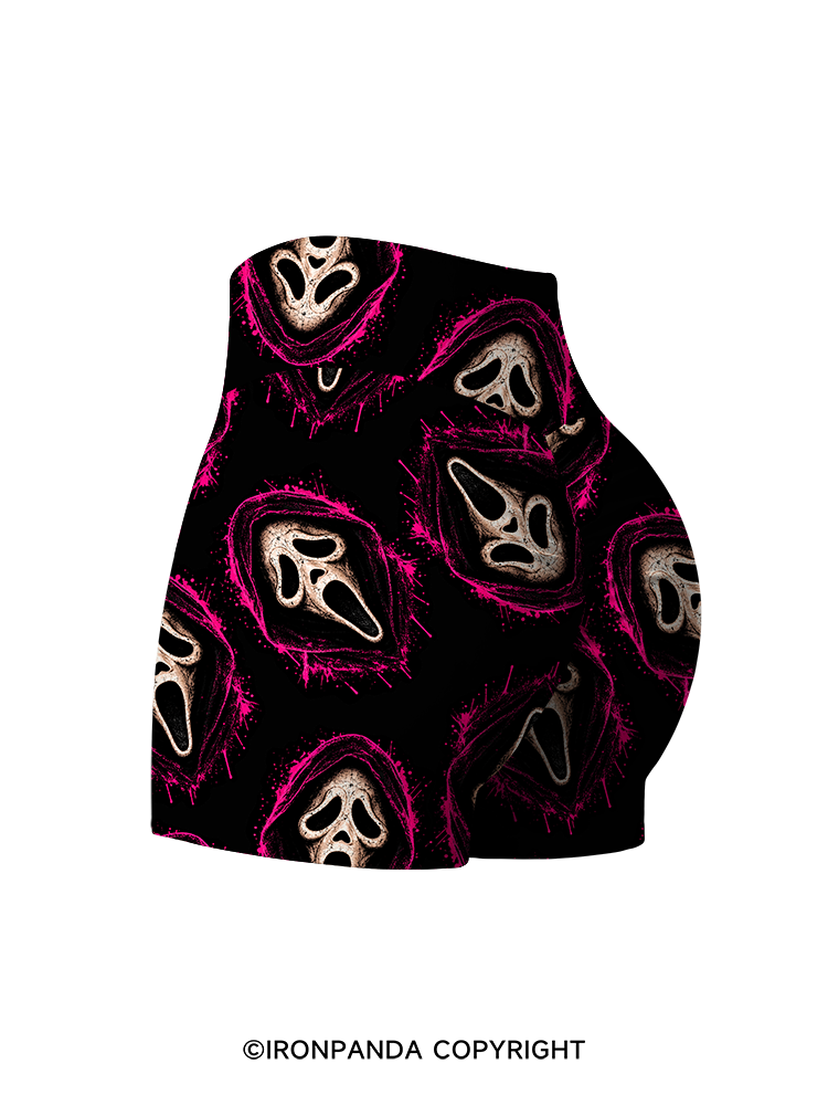 Ghost face Printed Yoga Shorts
