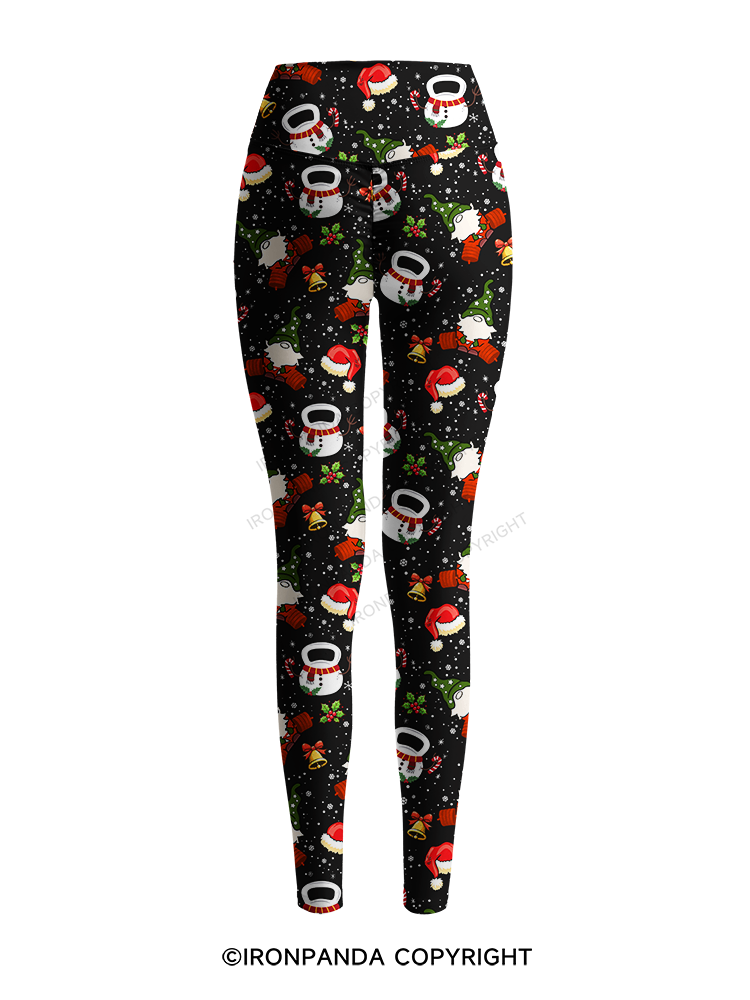 CHRISTMAS KETTLEBELL GNOMES Printed Yoga Pants