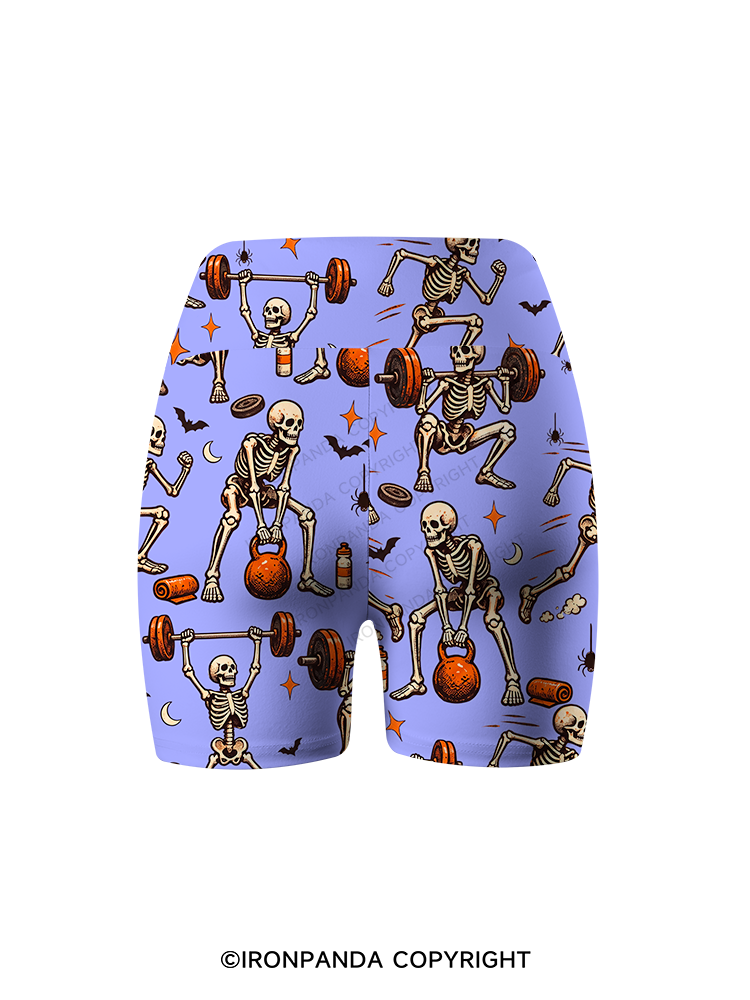 Spooky Exercise Printed Yoga Cycling Shorts