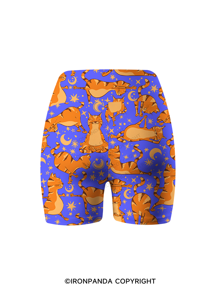 Yoga cats Printed Yoga Cycling Shorts