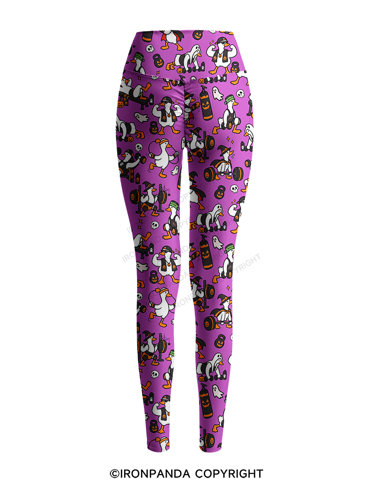 Halloween Fitness Goose Printed Yoga Pants