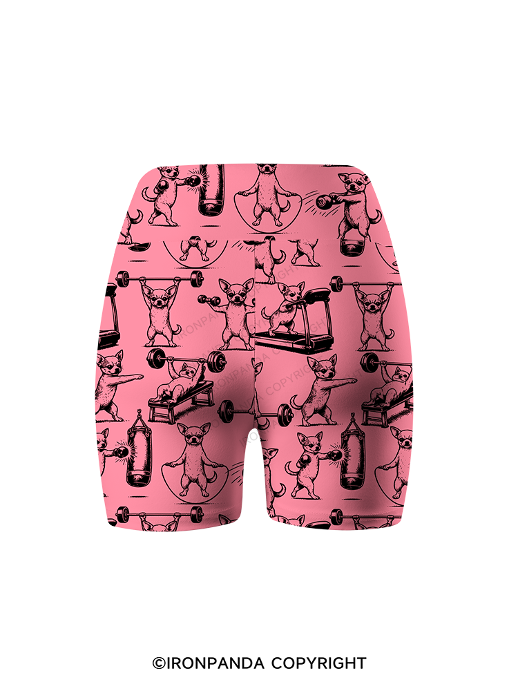 Chihuahua Workout Printed Yoga Cycling Shorts