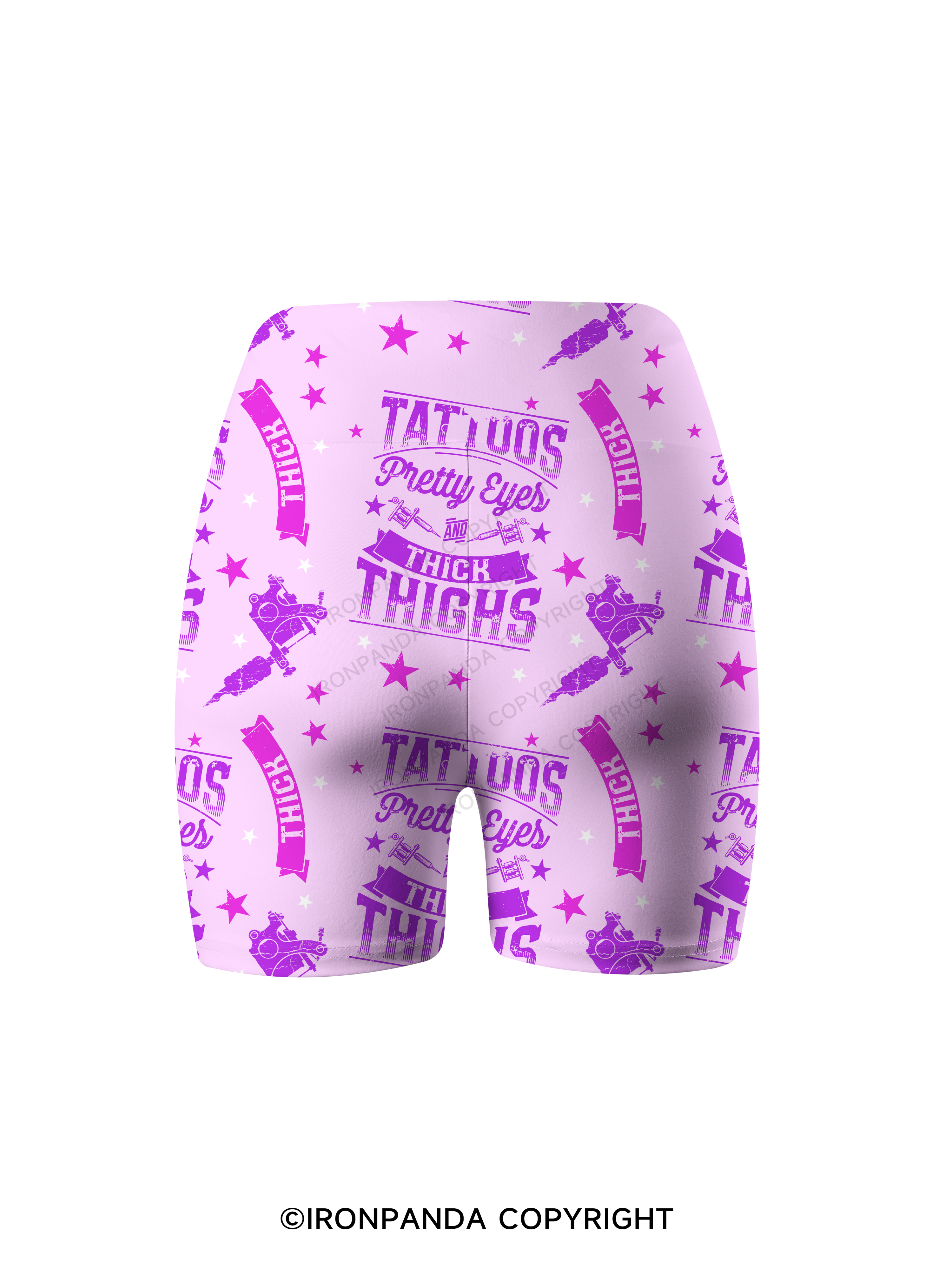 TATTOOS PRETTY EYES AND THICK THIGHS WORKOUT Printed Yoga Cycling Shorts
