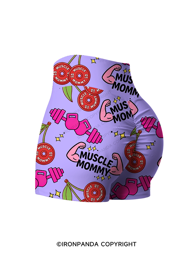 Muscle Mommy Printed Yoga Shorts