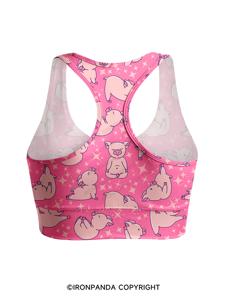 YOGA PIGS Racerback Sports Bra