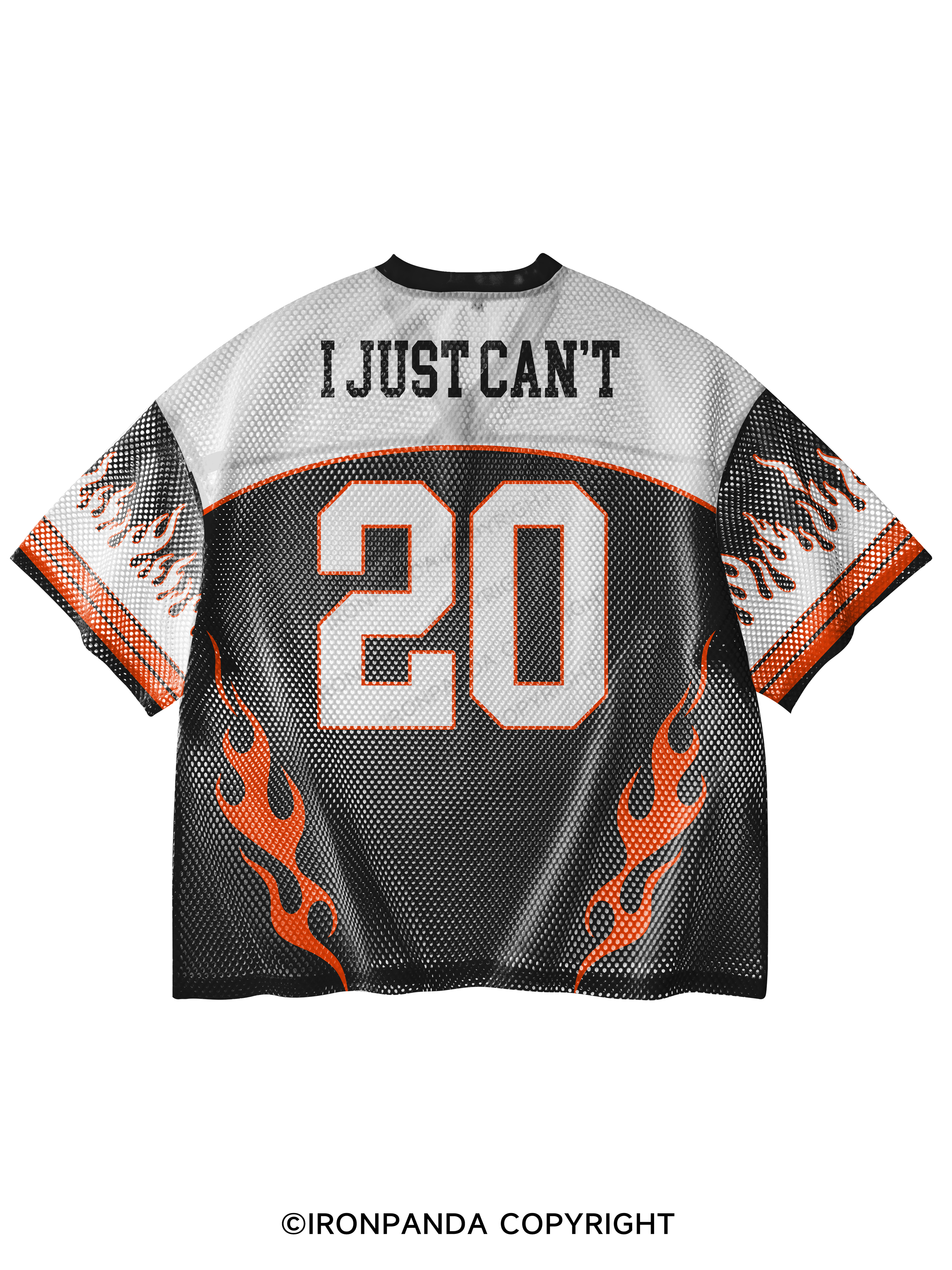 I just can't lazy Funny V-Neck Open Hole Mesh Top